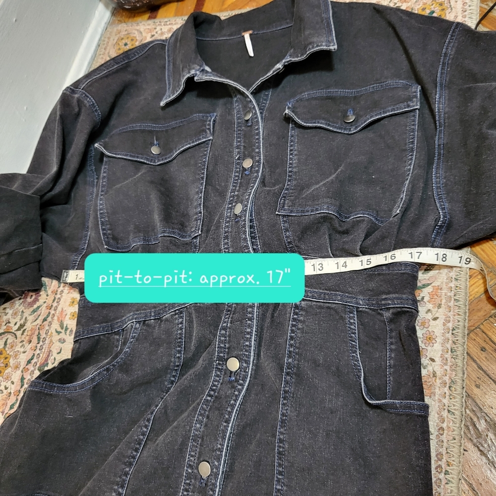 Free People Black Denim Mini Dress - Picture 7 of 11